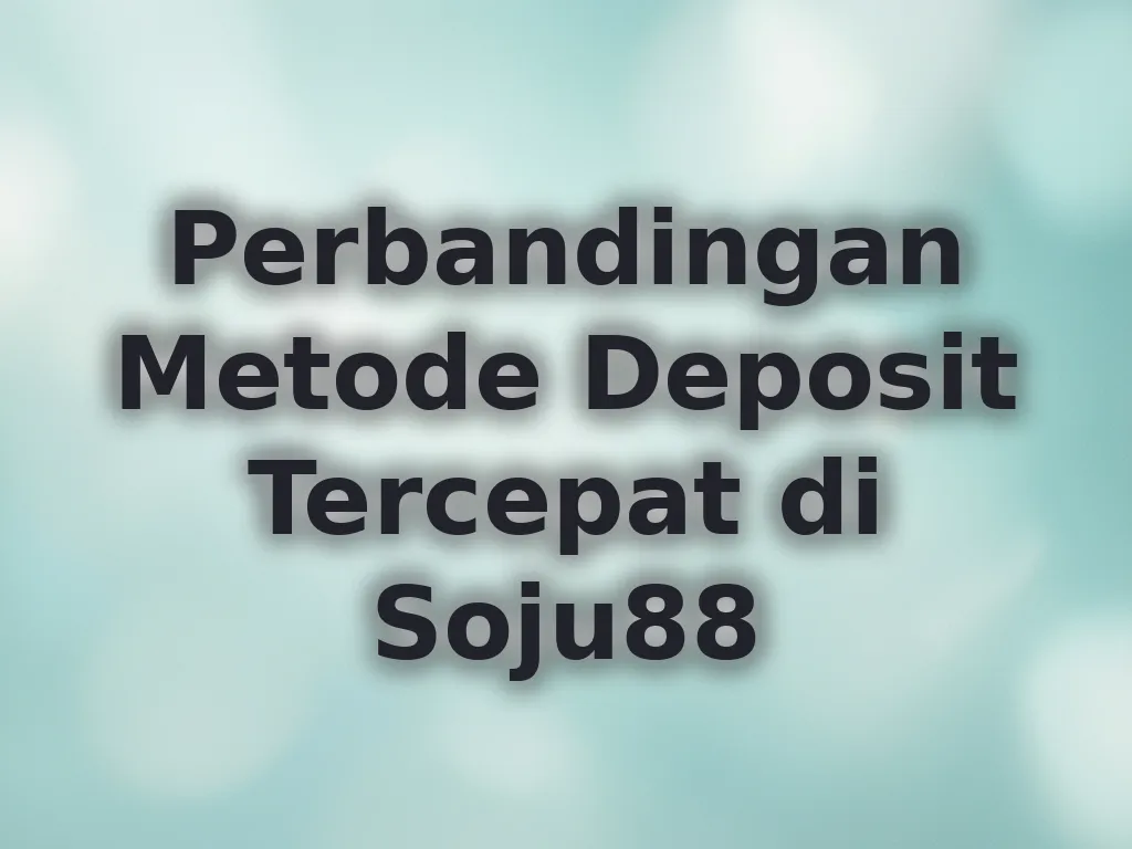 Perbandingan Metode Deposit Tercepat di Soju88