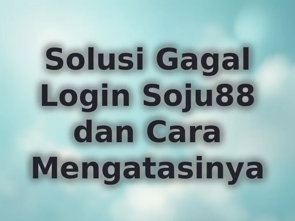 Solusi Gagal Login Soju88 dan Cara Mengatasinya